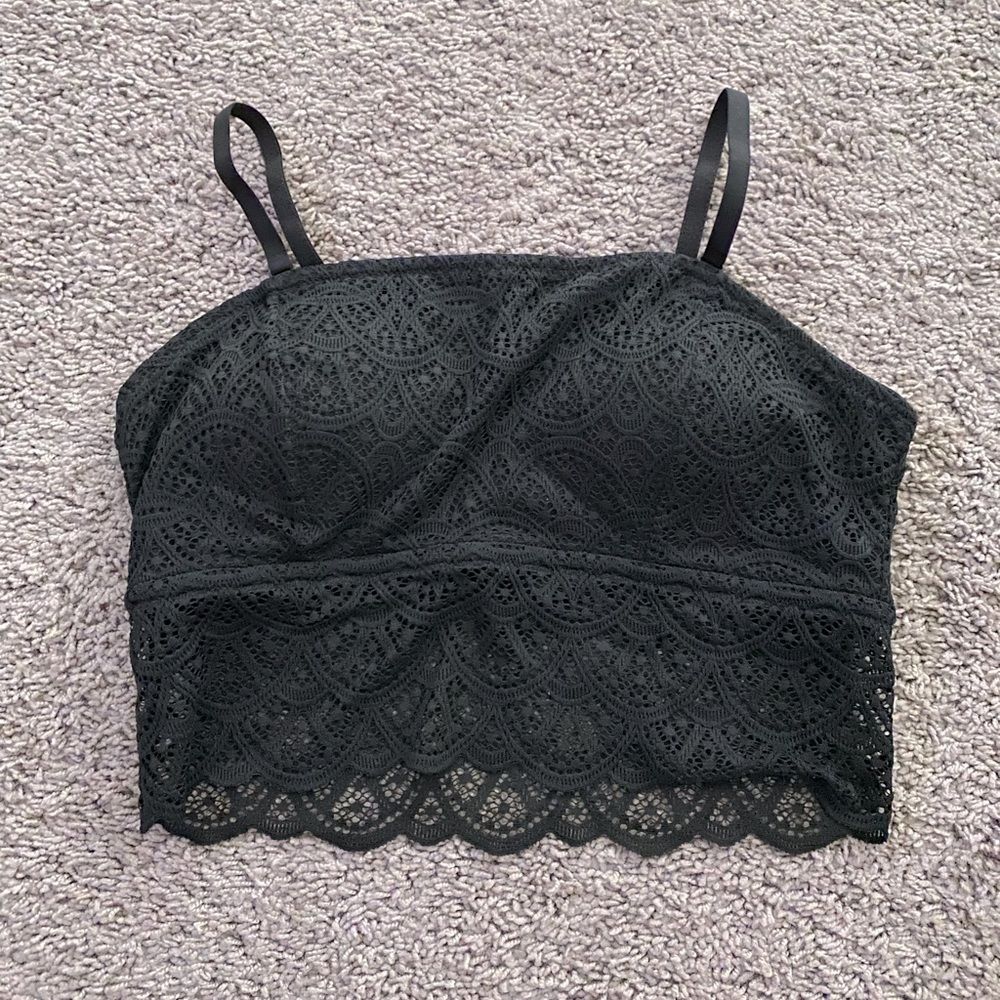 Black longline bralette